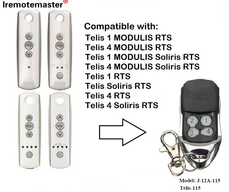 Untuk Telis 1 RTS Telis Soliris RTS 4 RTS Kawalan Jauh Pintu Garaj 433.42MHz